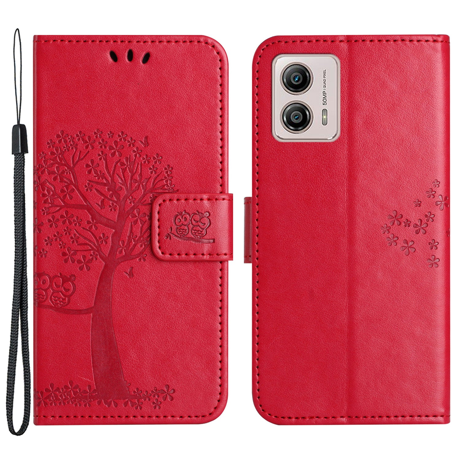 For Motorola Moto G73 5G Owl Tree Imprinted PU Leather Stand Phone Case Drop-proof Wallet Cover For Motorola Moto G73 5G Owl Tree Imprinted PU Leather Stand Phone Case Drop-proof Wallet Cover